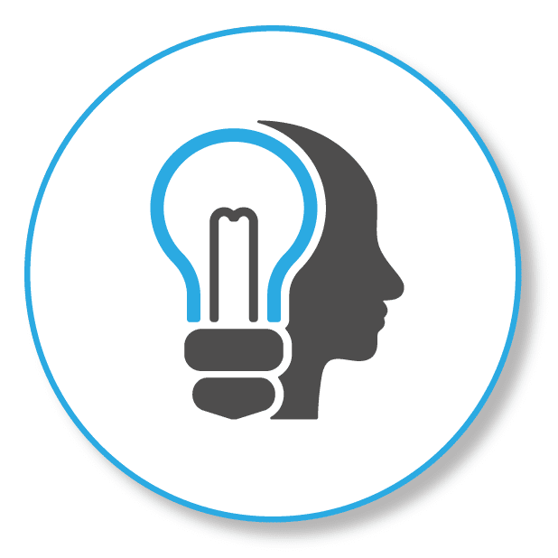 Specialized SEO Knowledge will give you success, picture shows a light bulb within a head